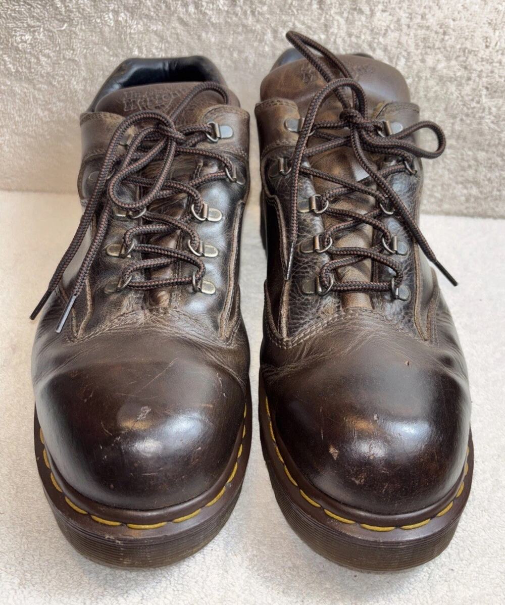 Dr Martens Men 7754 Brown Leather Steel Toe Boots Size 11 England made